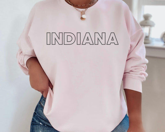 Indiana Outline Crewneck - BentleyBlueCo