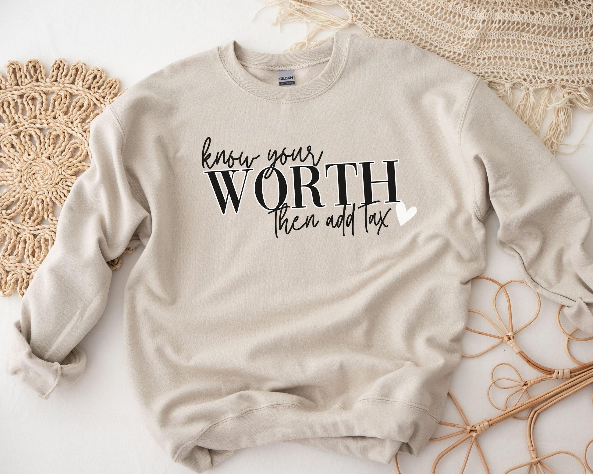 Know Your Worth Crewneck - BentleyBlueCo