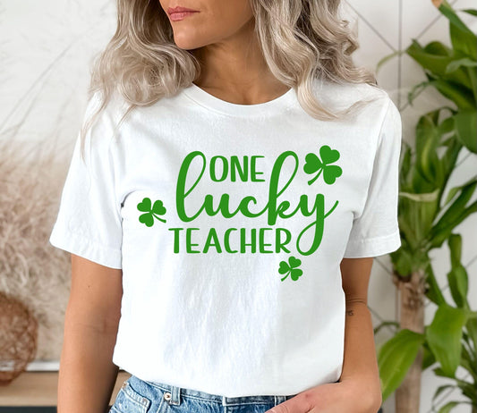 One Lucky Teacher Shirt - BentleyBlueCo