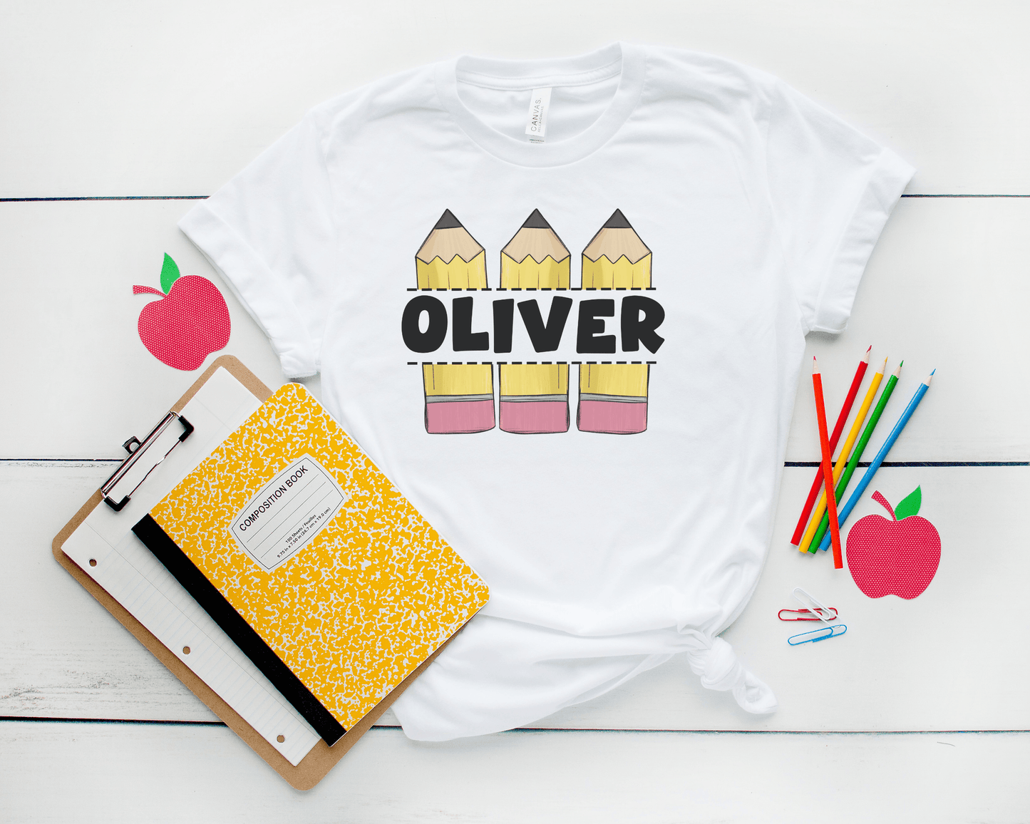 Pencil Personalized Name Shirt - BentleyBlueCo