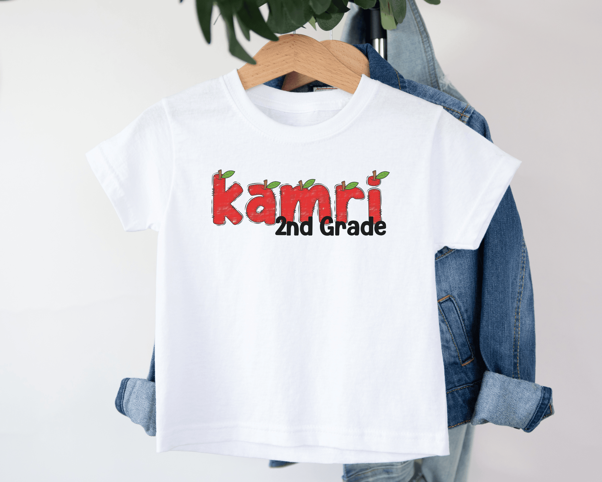 Personalized Name Back to School T-shirt - School Letter - BentleyBlueCo
