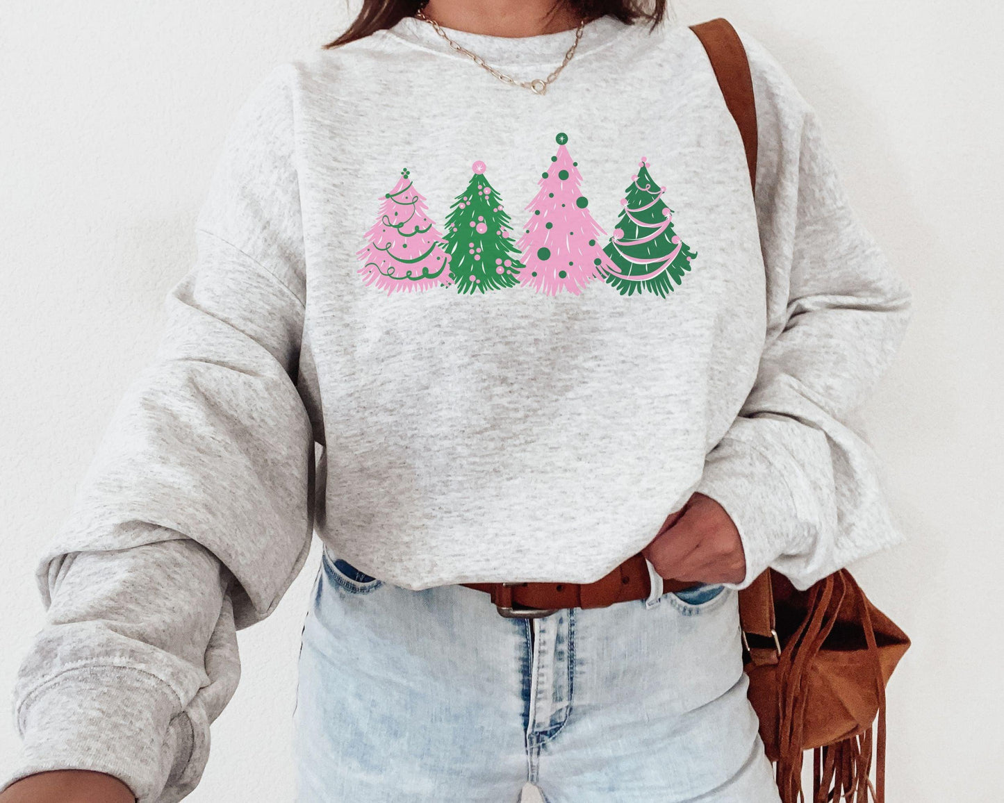 Pink Christmas Tree Crewneck - BentleyBlueCo