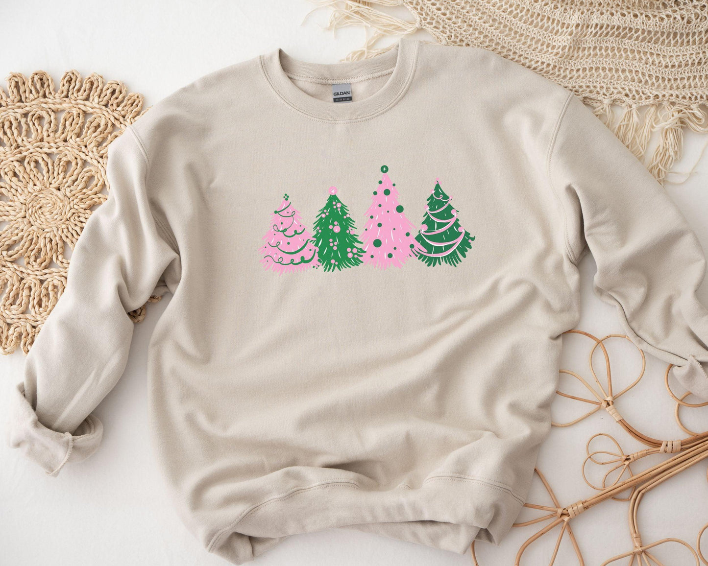 Pink Christmas Tree Crewneck - BentleyBlueCo