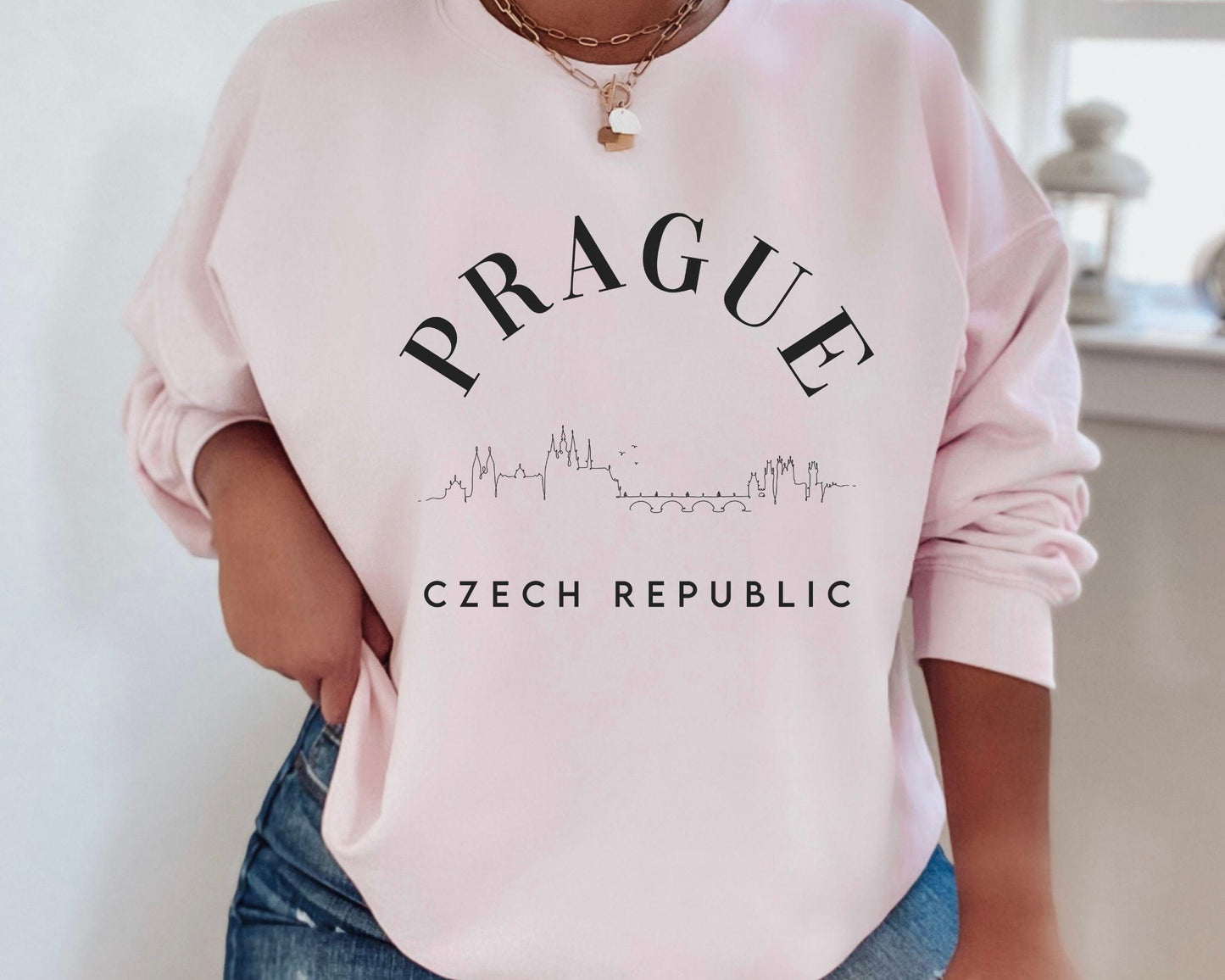 Prague Czech Republic Crewneck - BentleyBlueCo