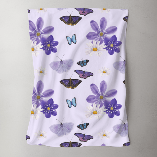 Purple Butterfly Print Blanket - BentleyBlueCo