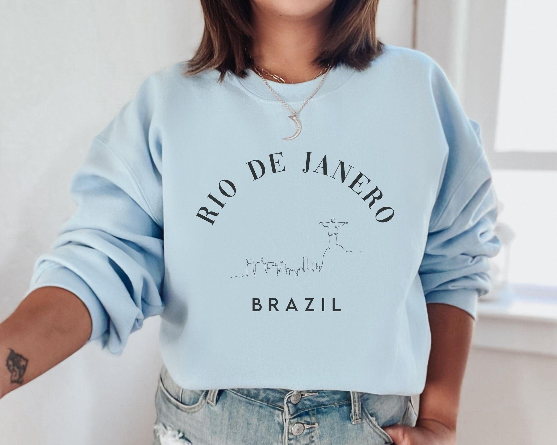 Rio De Janero Brazil Crewneck - BentleyBlueCo