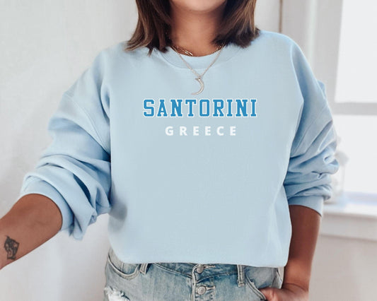 Santorini Greece Sweatshirt - BentleyBlueCo