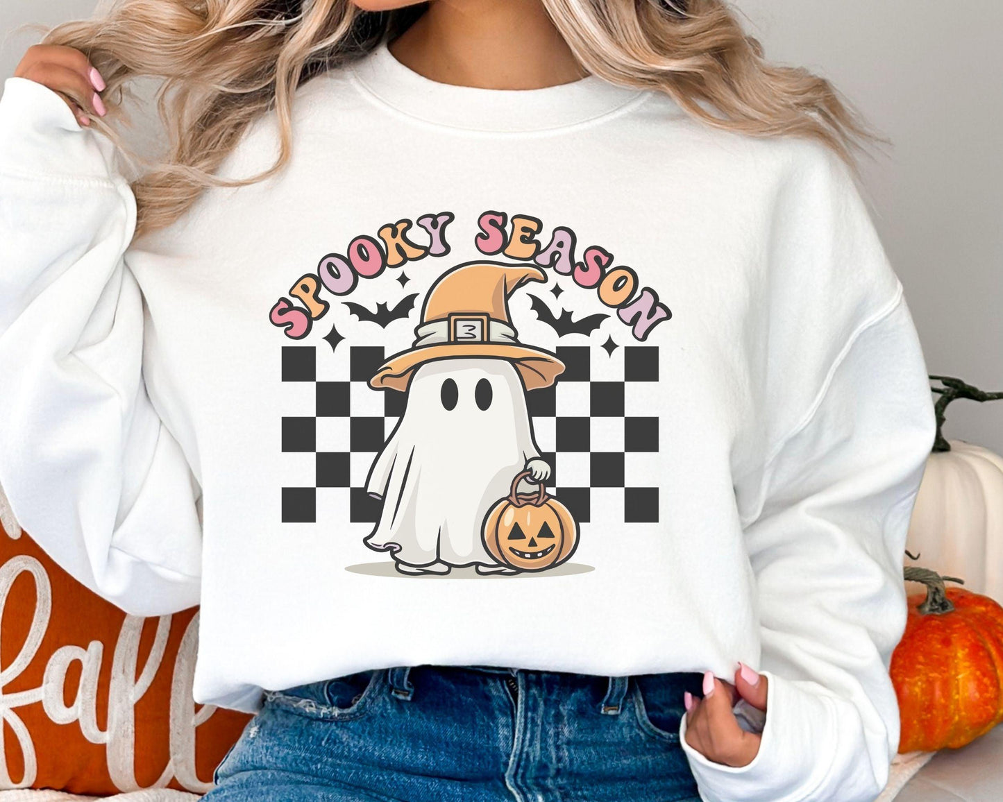 Get into the Halloween spirit with our bewitching Halloween sweatshirt, featuring spooky pumpkin and ghost designs that capture the essence of the season. Embrace the autumn vibes and celebrate the fall festivities in style with this must-have addition to your wardrobe. Perfect for Halloween enthusiasts, this sweatshirt will keep you cozy and fashionable all season long!