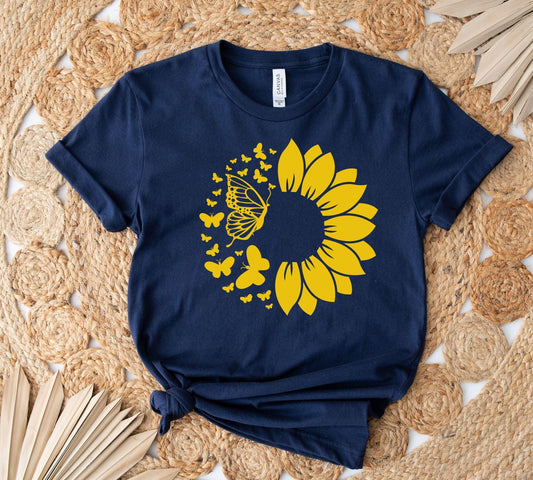 Sunflower & Butterflies Shirt - BentleyBlueCo