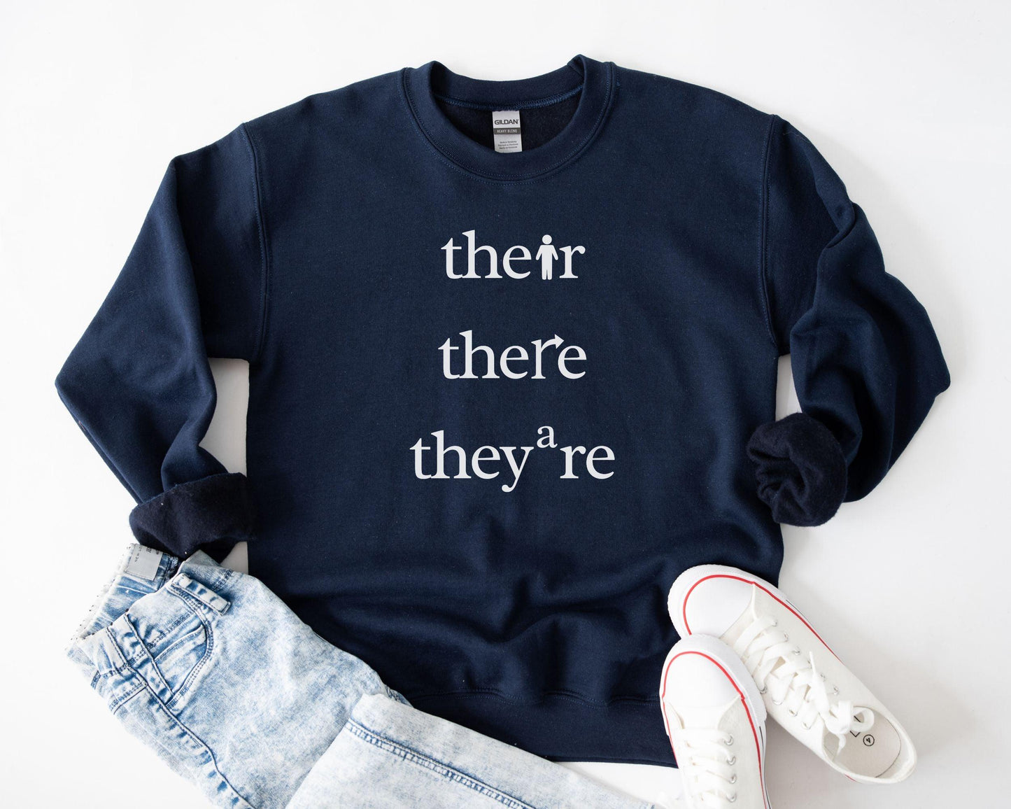 They Their They're Crewneck - BentleyBlueCo
