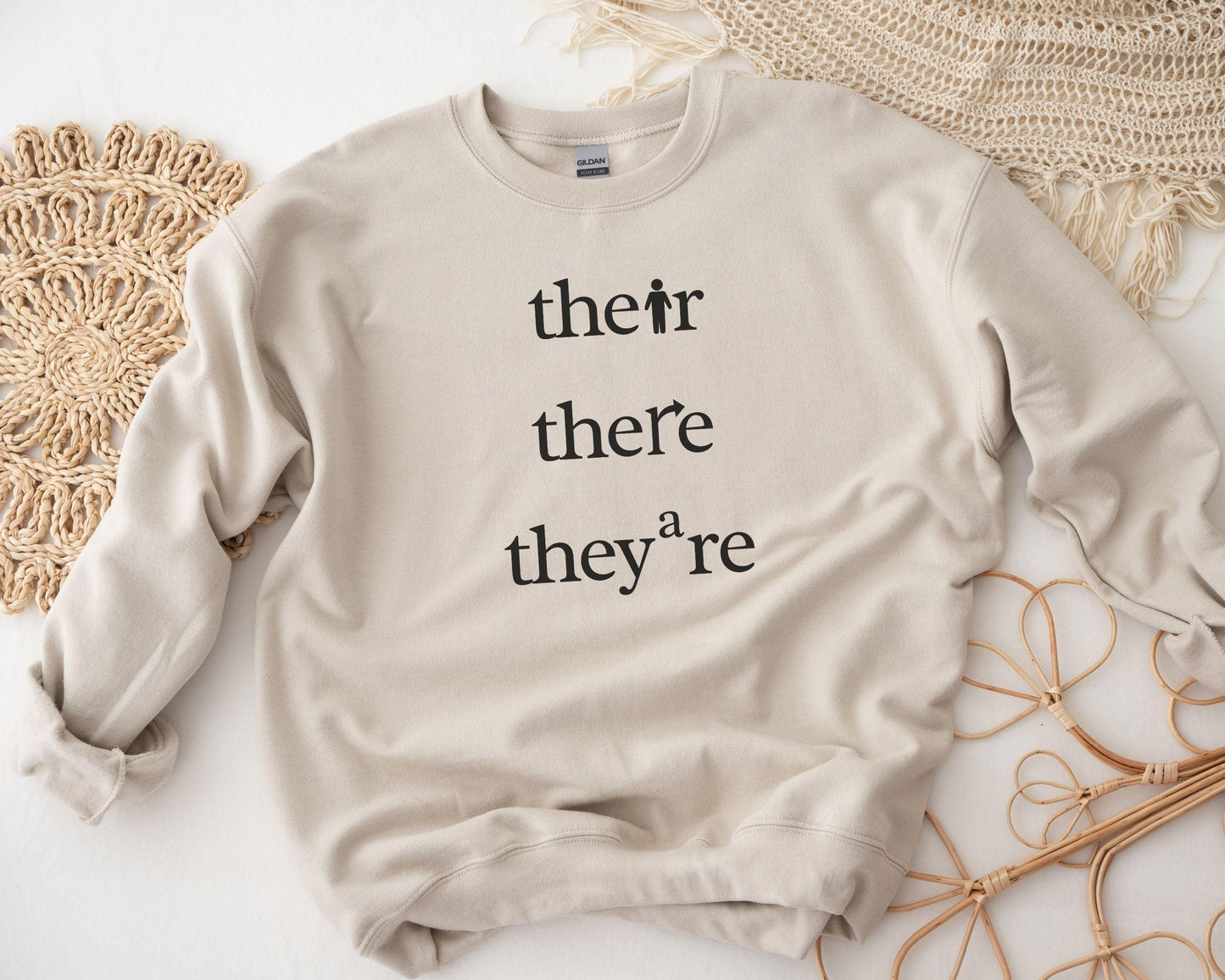 They Their They're Crewneck - BentleyBlueCo
