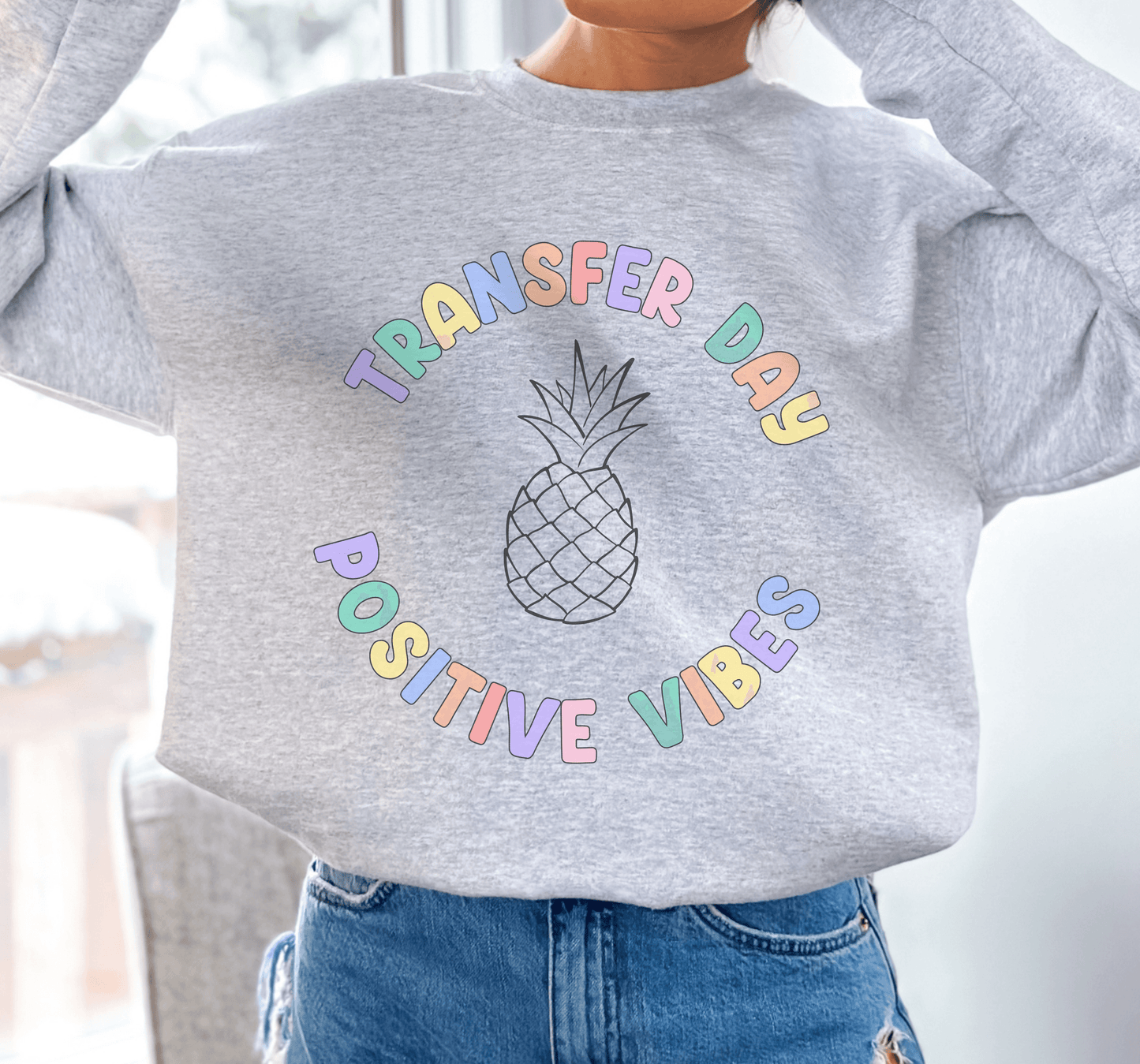 Transfer Day IVF Mom Crewneck Sweatshirt - BentleyBlueCo