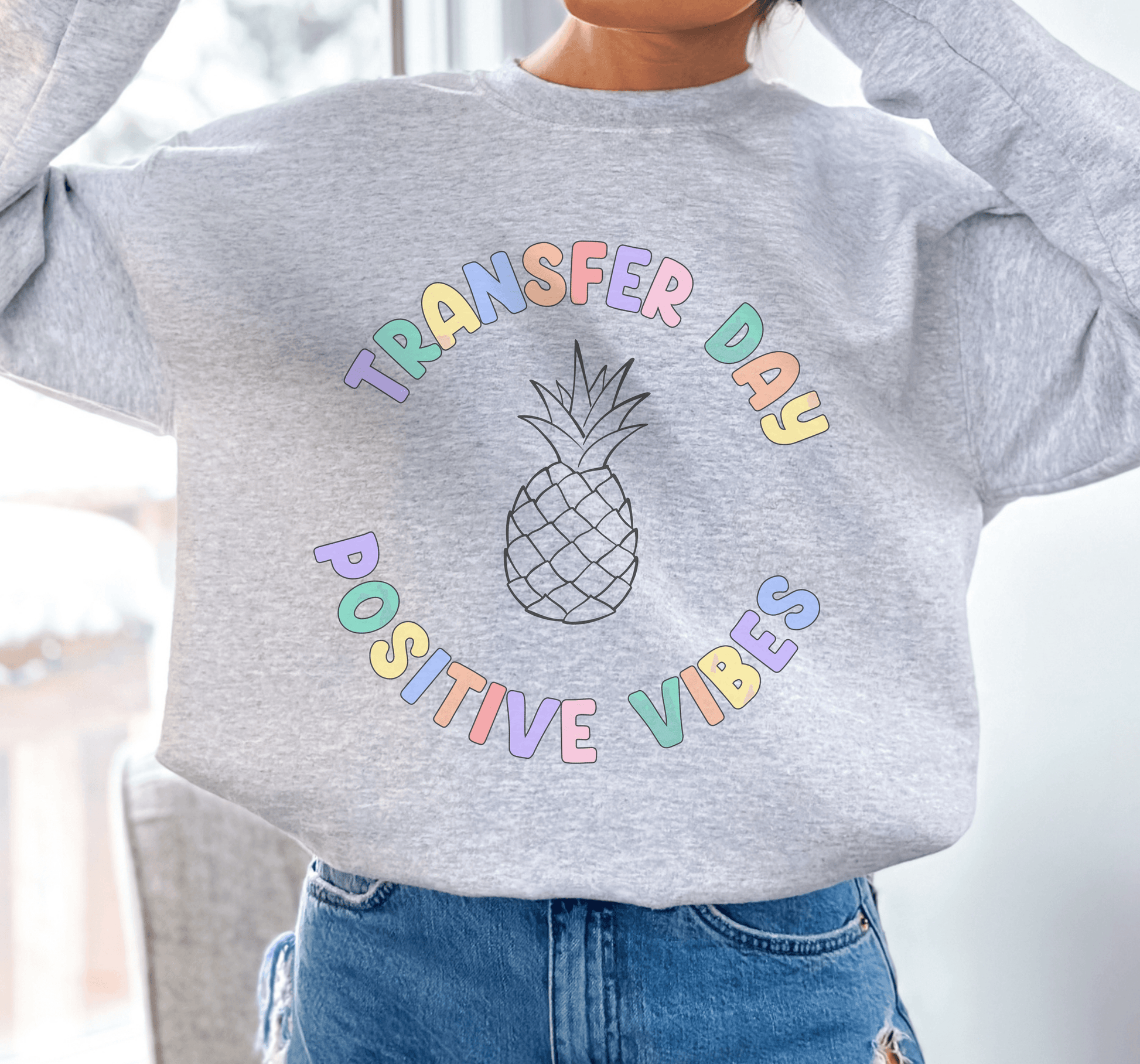 Transfer Day IVF Mom Crewneck Sweatshirt - BentleyBlueCo