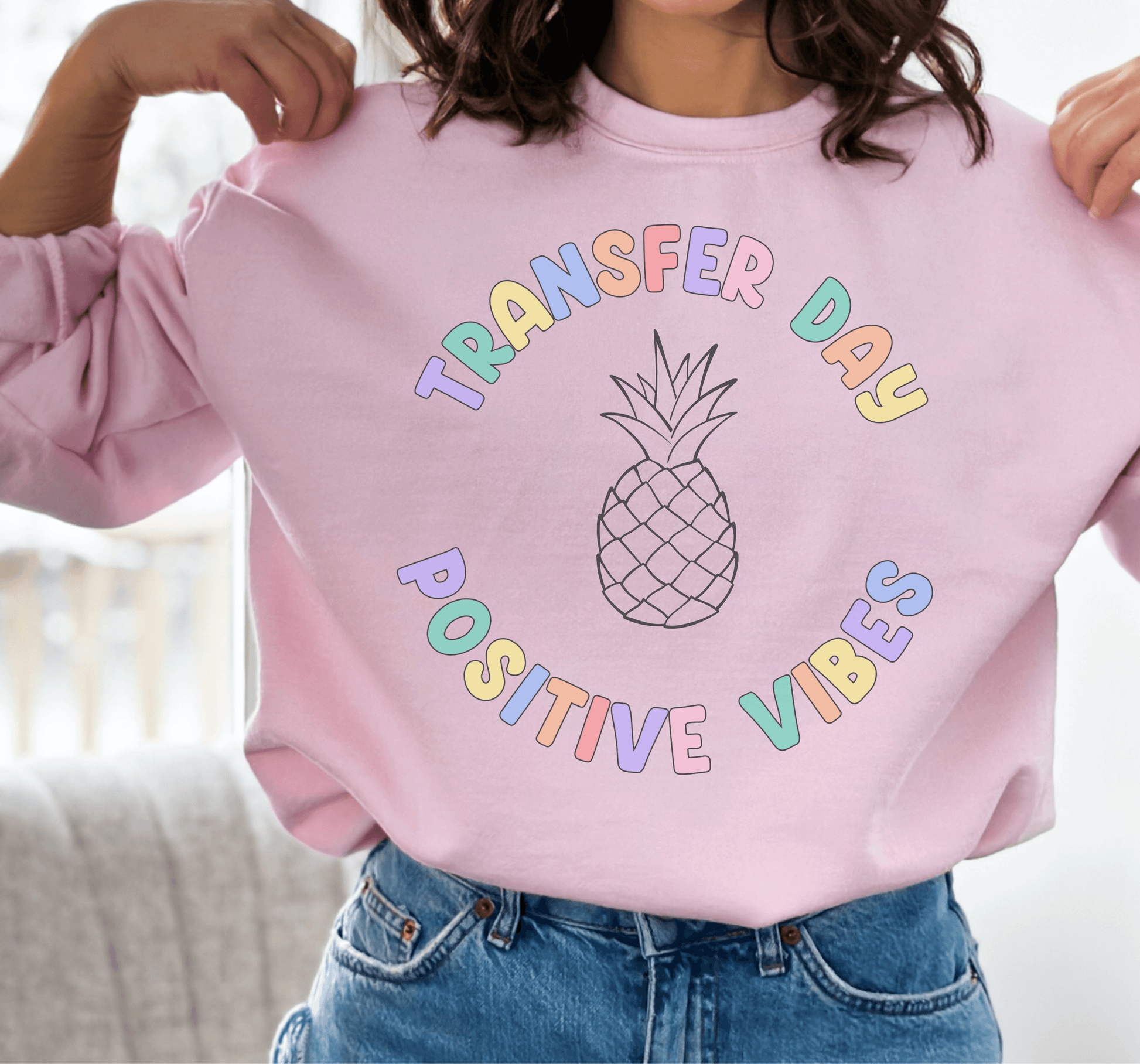 Transfer Day IVF Mom Crewneck Sweatshirt - BentleyBlueCo