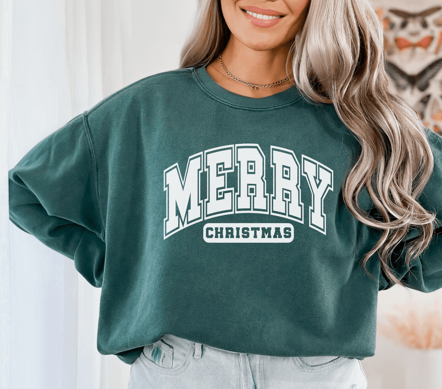 Varsity Merry Christmas Crewneck - BentleyBlueCo