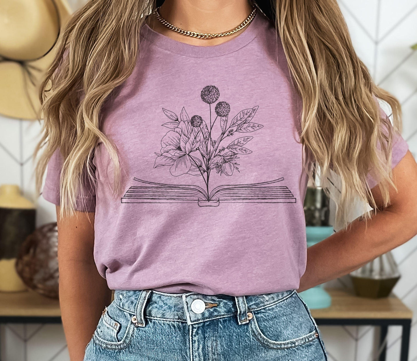 Wildflower Book T-shirt - BentleyBlueCo