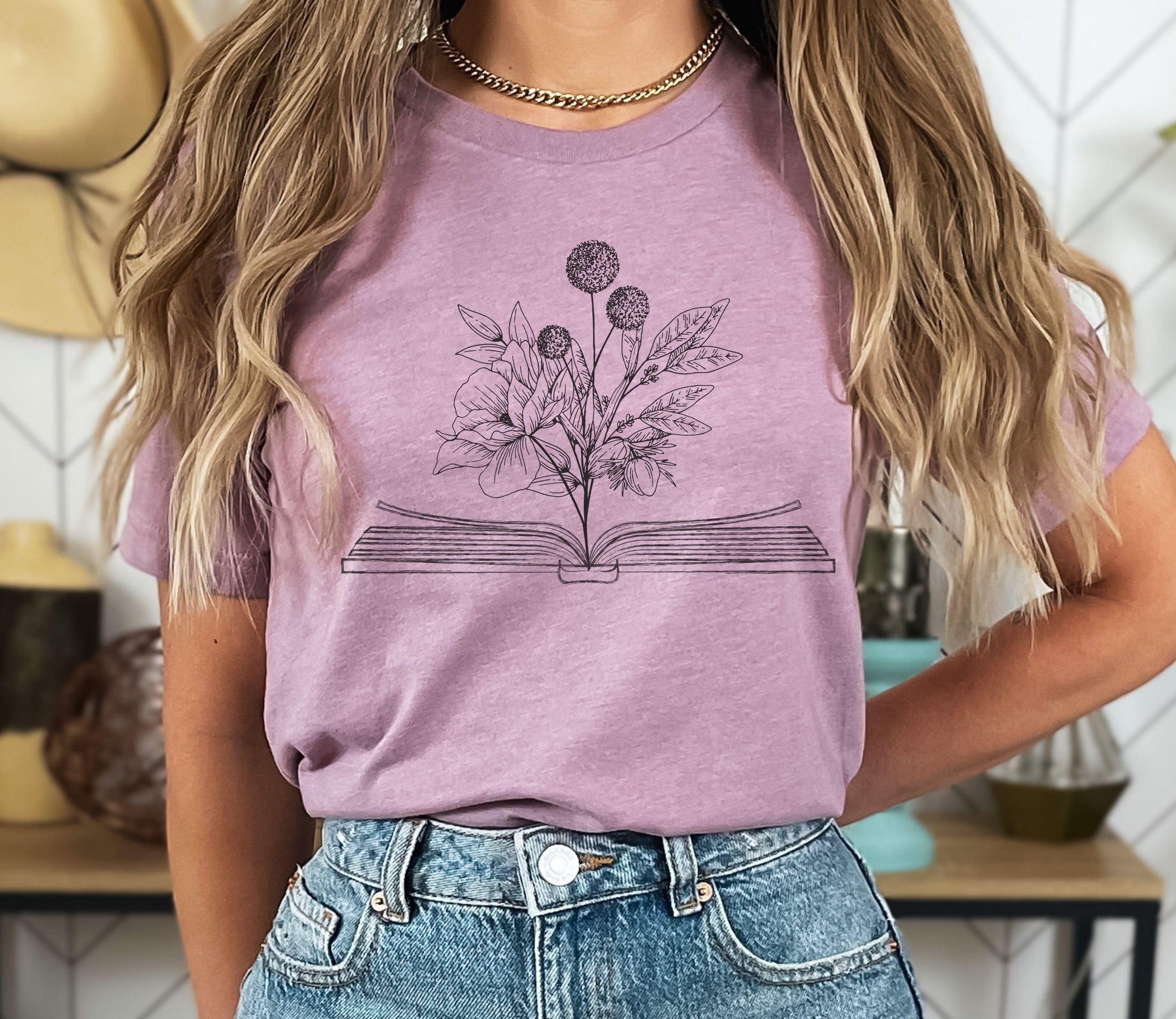 Wildflower Book T-shirt - BentleyBlueCo