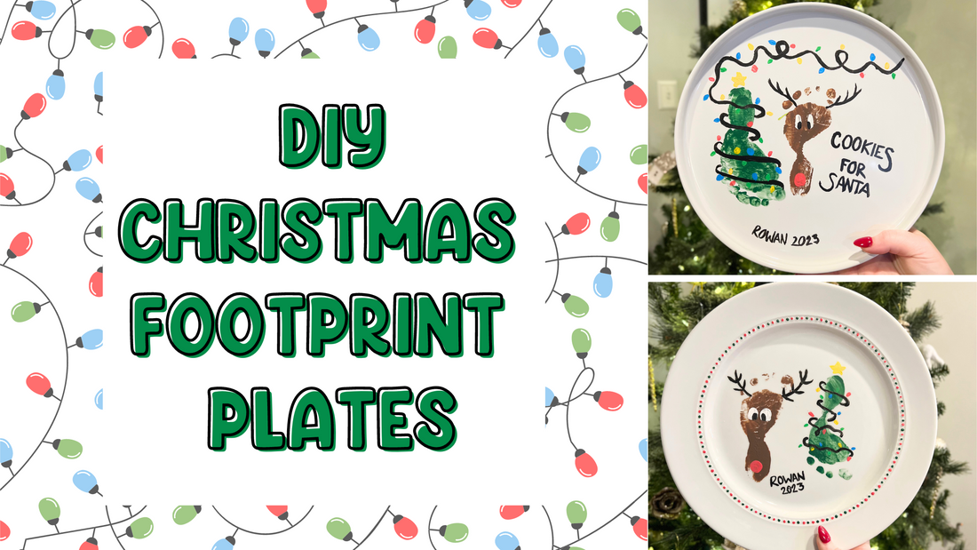The Easiest DIY Christmas Santa Footprint plate.