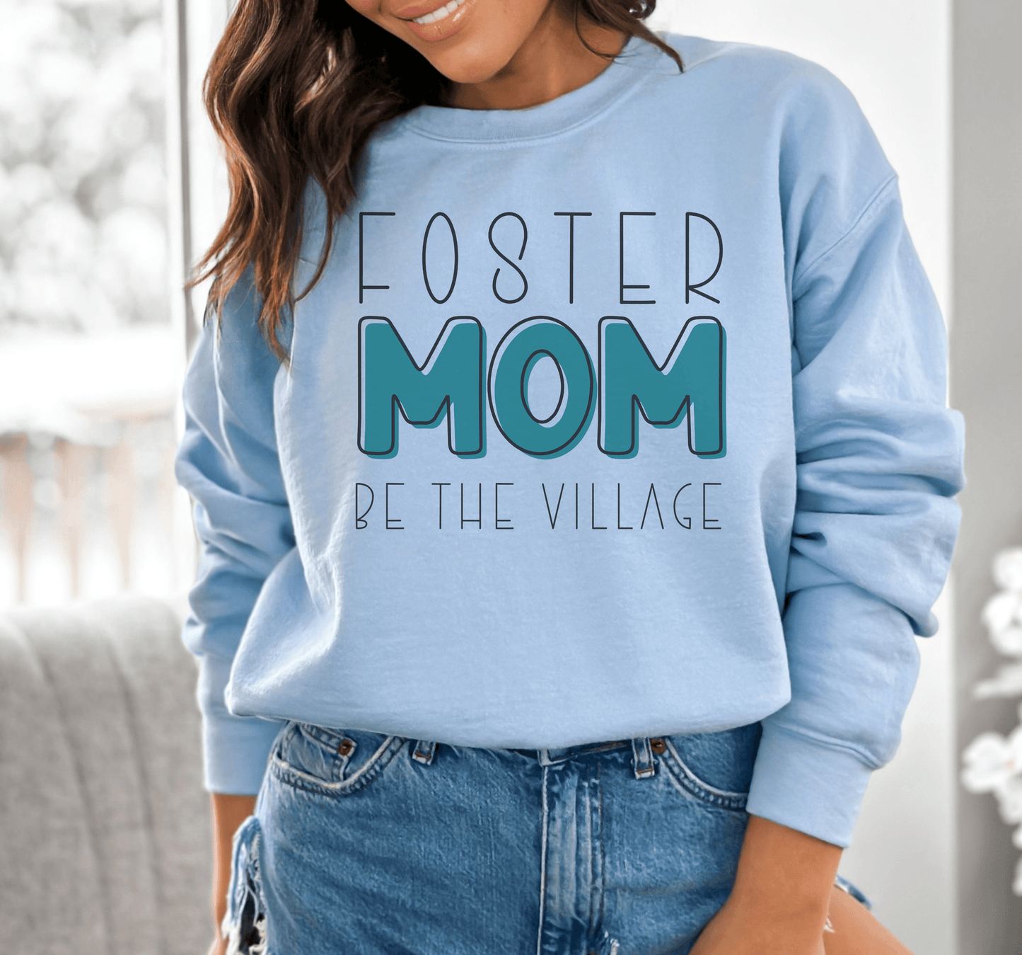 Foster Mom Crewneck Sweatshirt - BentleyBlueCo