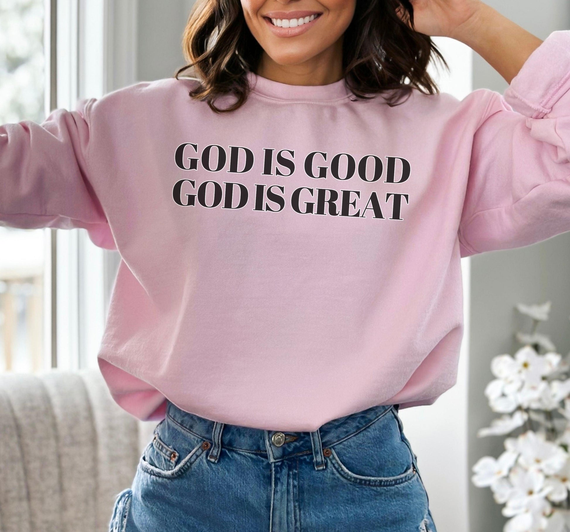 God is Good Crewneck sweatshirt - BentleyBlueCo