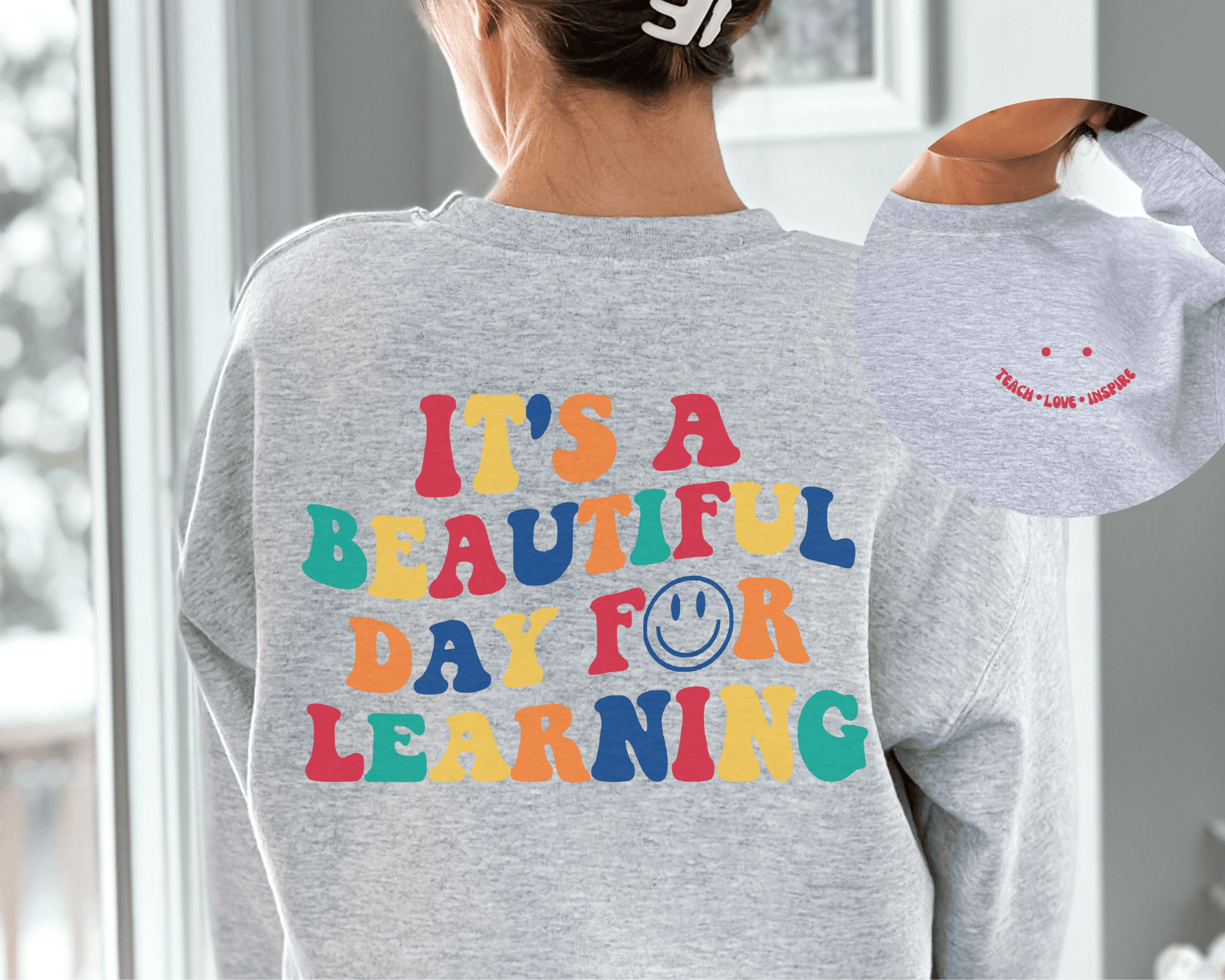 It's a Beautiful Day for Learning Crewneck Sweatshirt - BentleyBlueCo