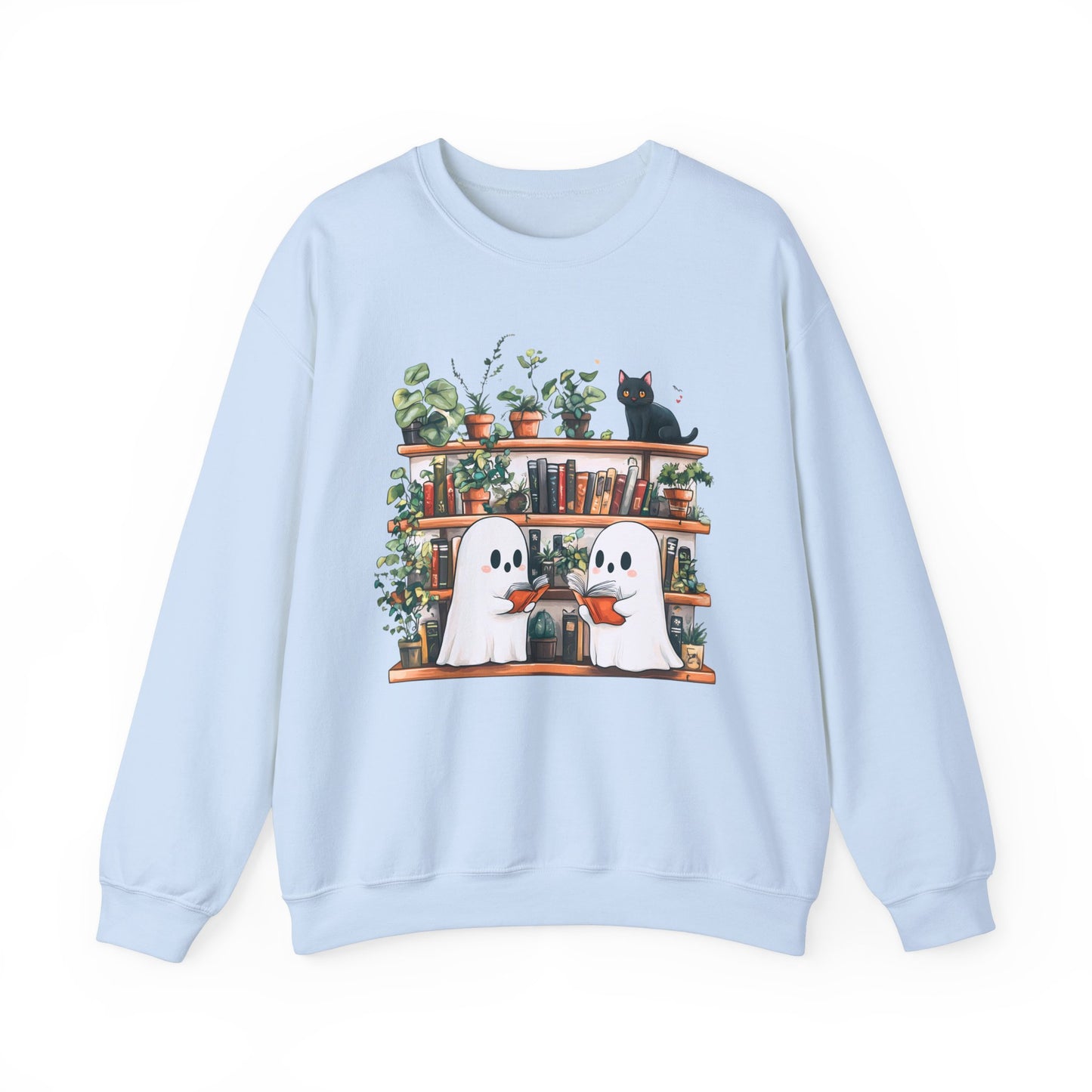 Bookish Ghosts and Black Cat Crewneck