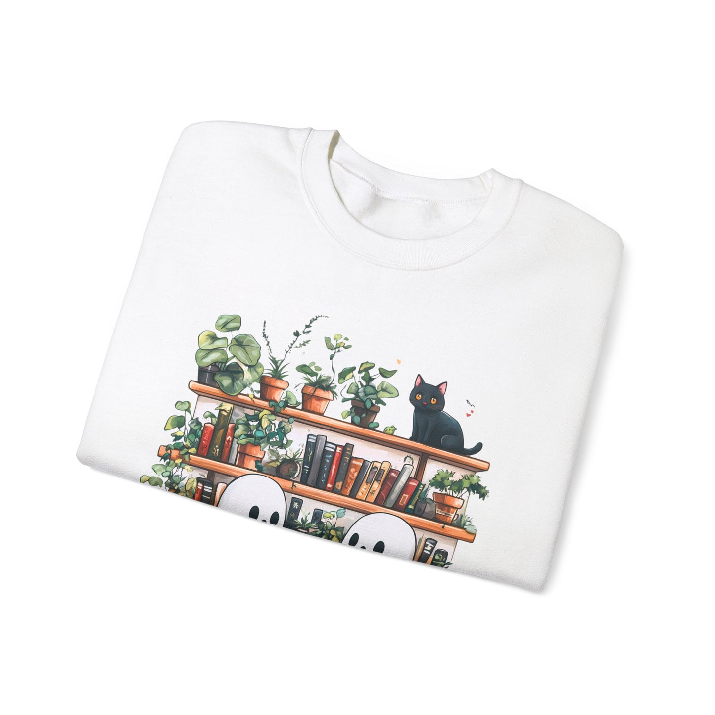 Bookish Ghosts and Black Cat Crewneck