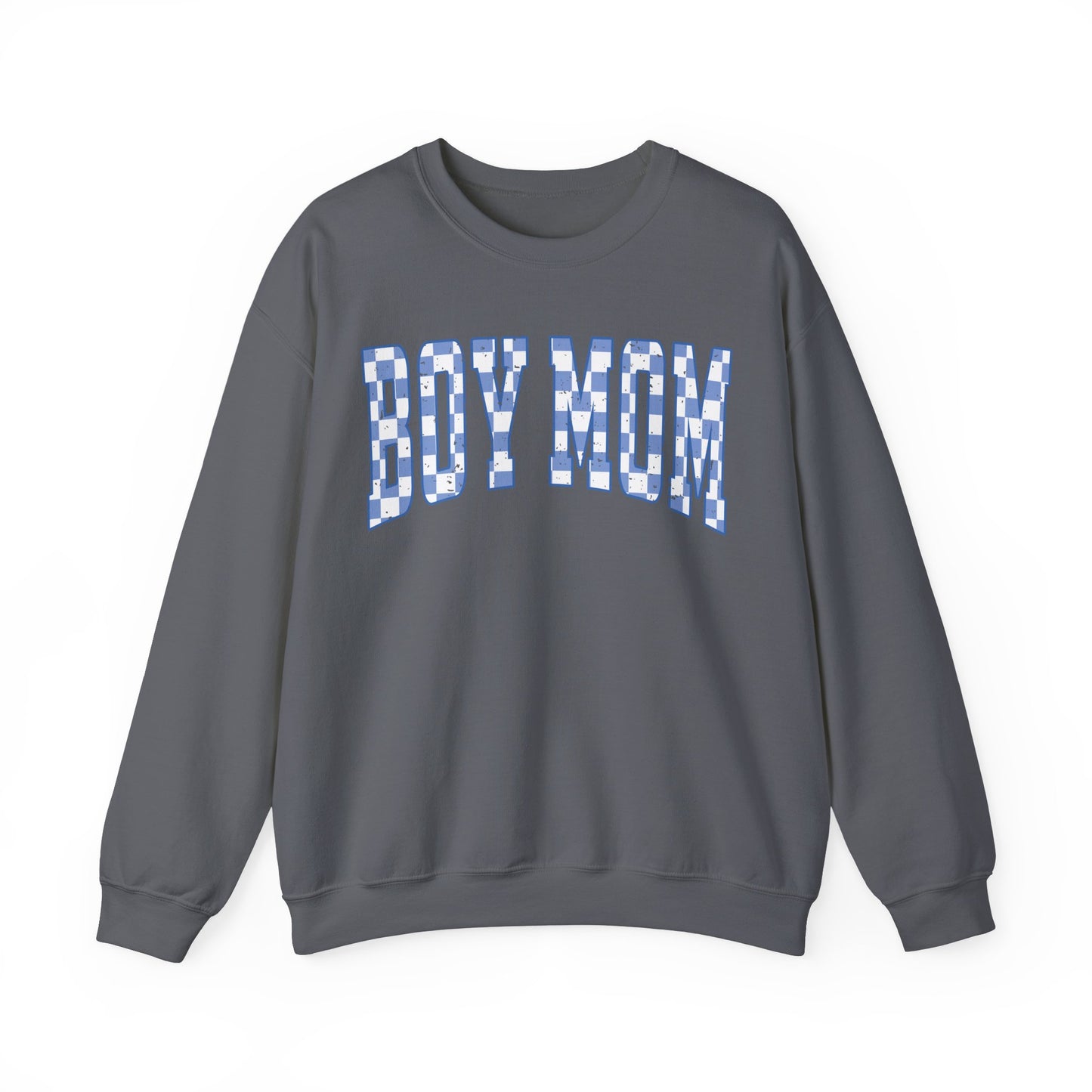 Checkered Boy Mom Sweatshirt