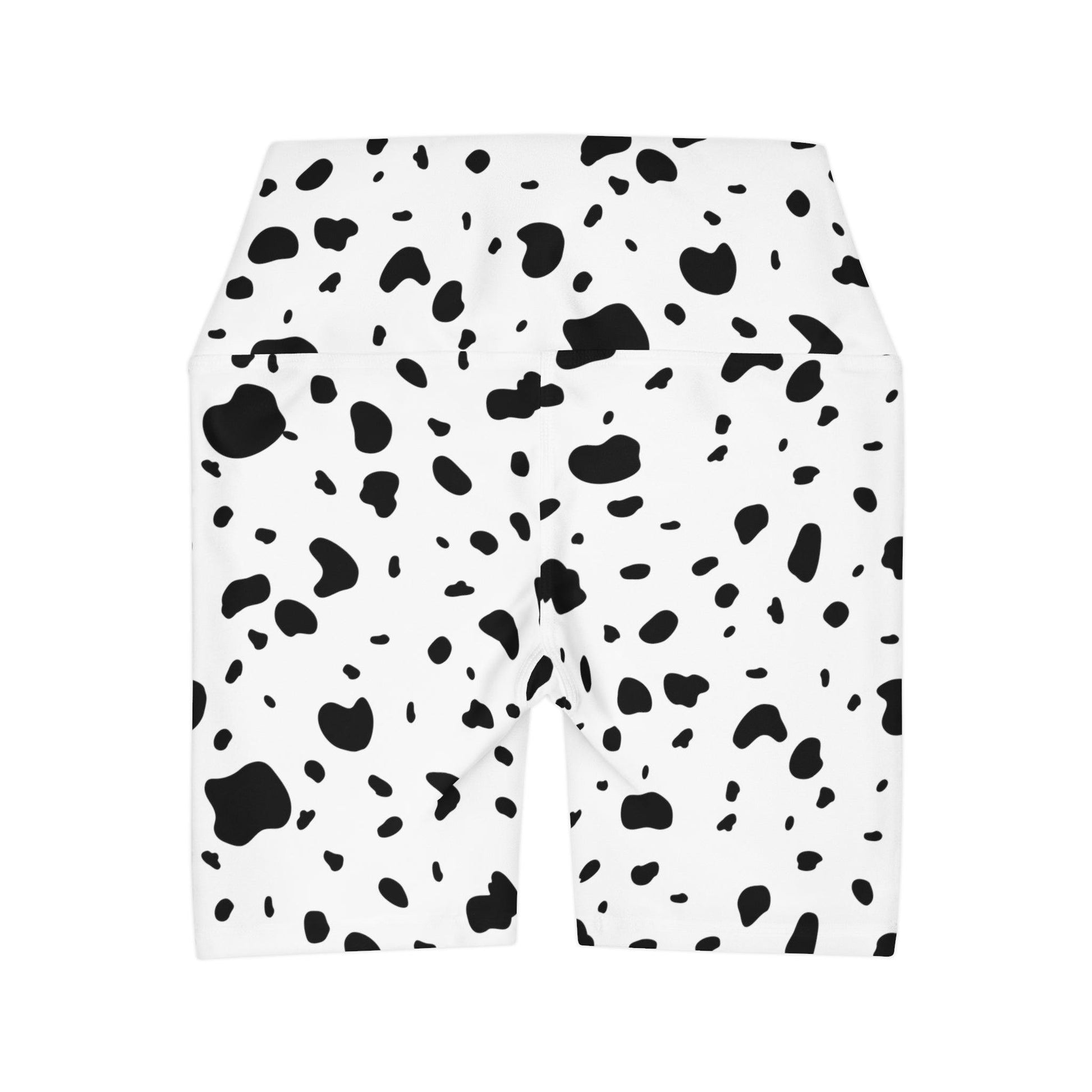 Dalmatian Print High Waisted Yoga Shorts - BentleyBlueCo