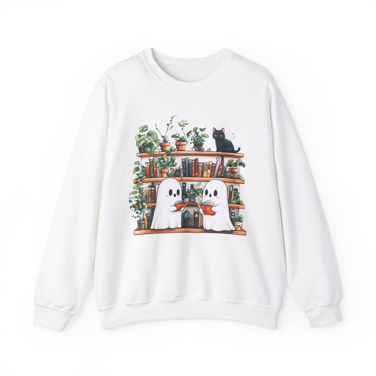 Bookish Ghosts and Black Cat Crewneck