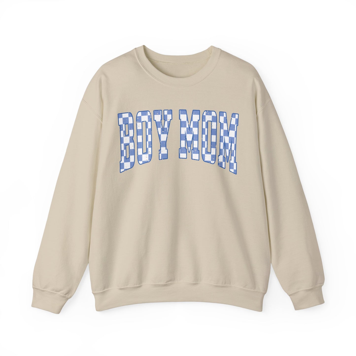 Checkered Boy Mom Sweatshirt