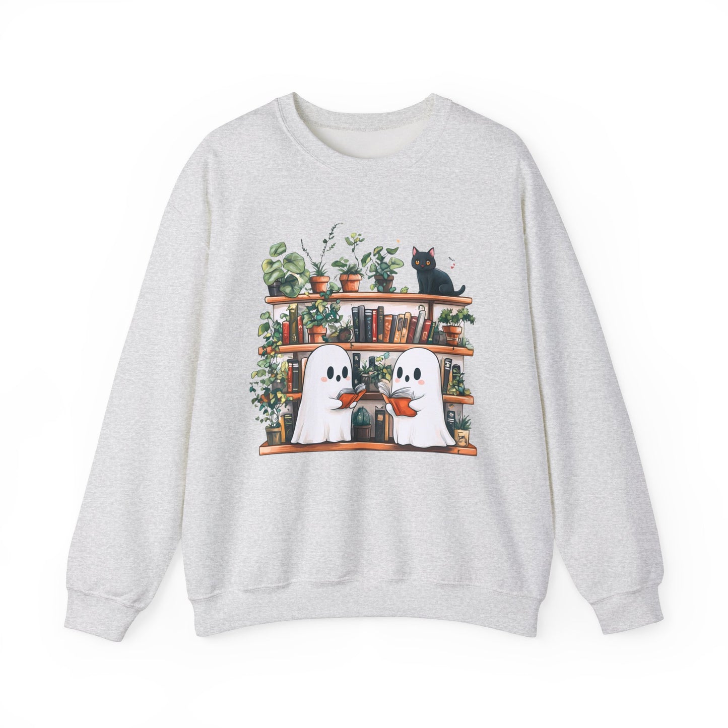 Bookish Ghosts and Black Cat Crewneck