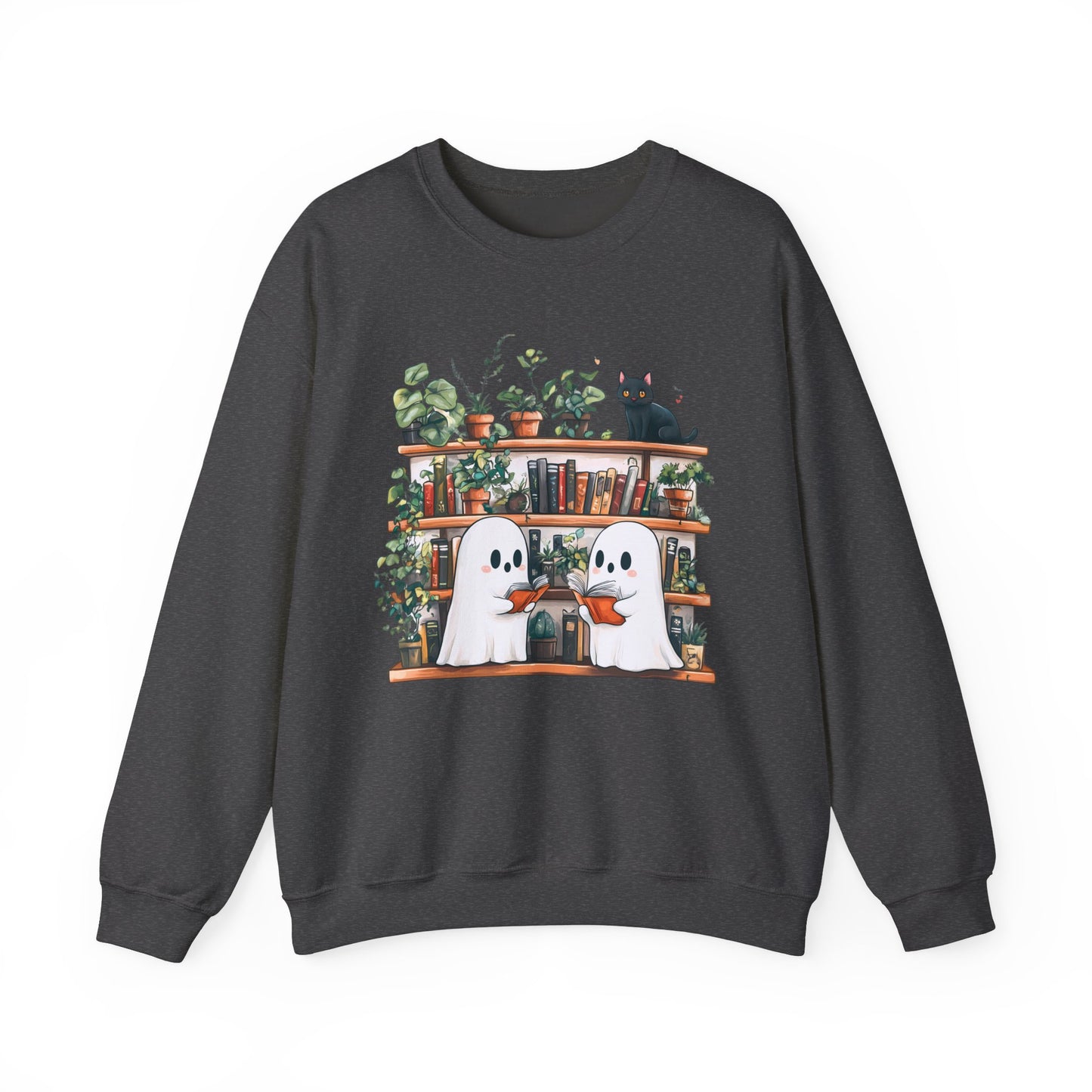 Bookish Ghosts and Black Cat Crewneck