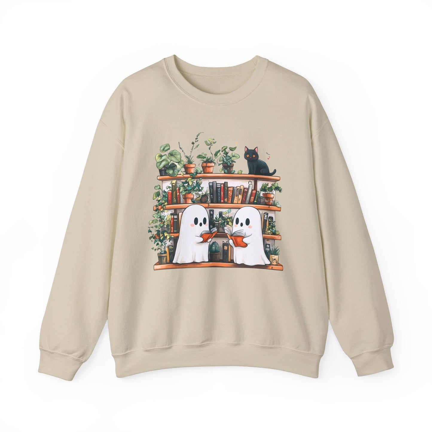 Bookish Ghosts and Black Cat Crewneck