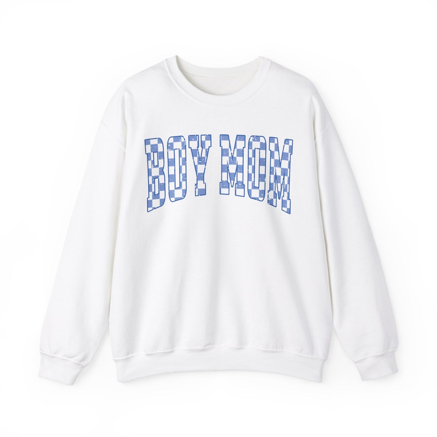 Checkered Boy Mom Sweatshirt