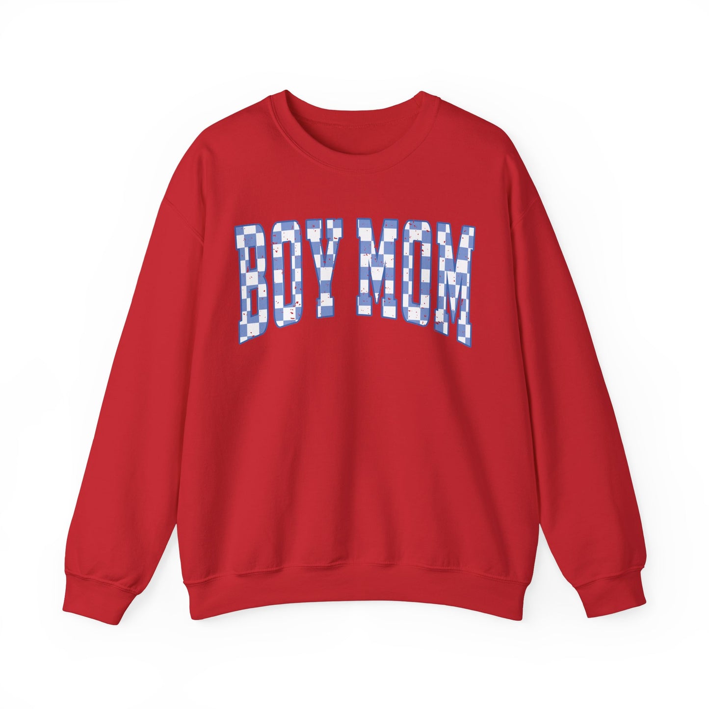 Checkered Boy Mom Sweatshirt