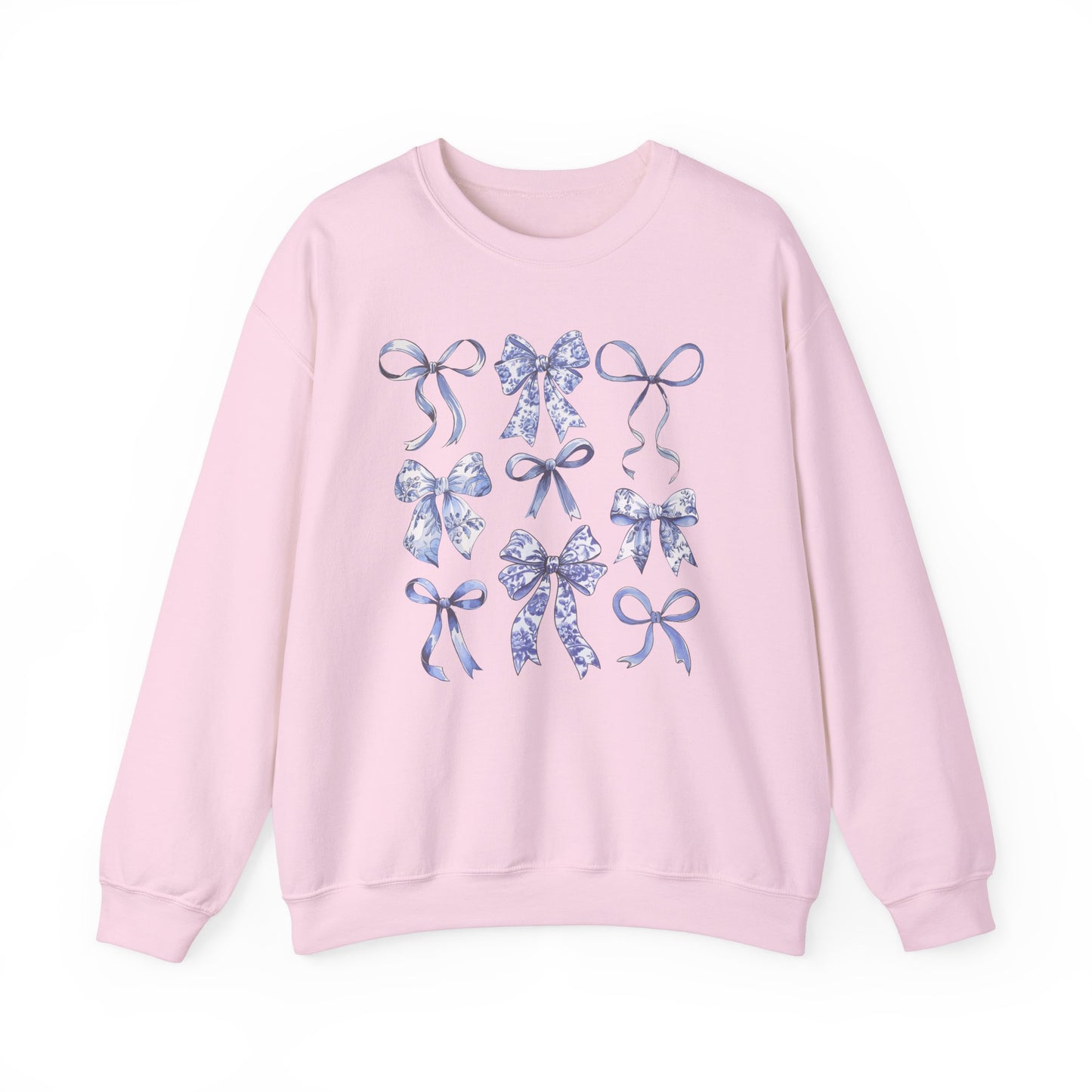 Blue Coquette Antique Pattern Print Crewneck