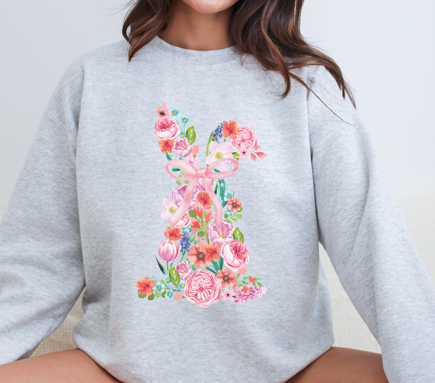 Floral Spring Bunny Crewneck