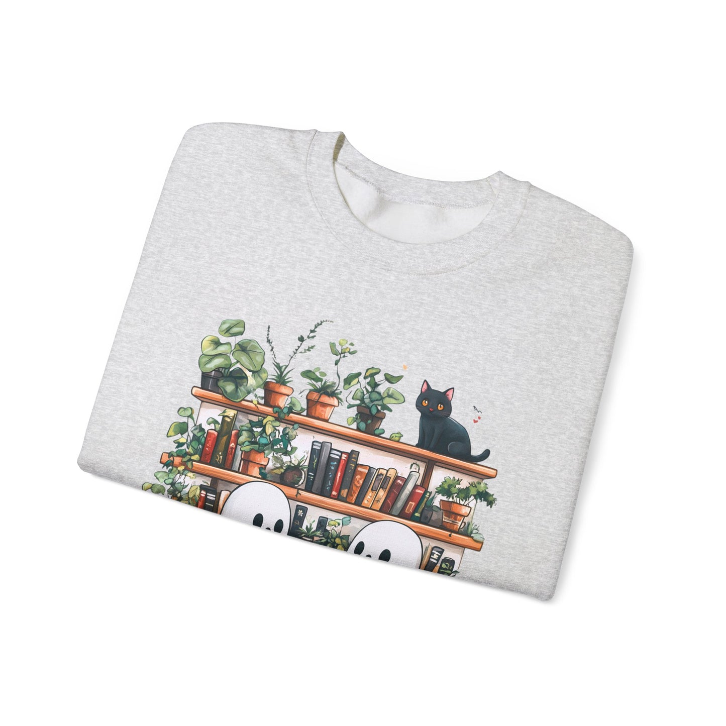 Bookish Ghosts and Black Cat Crewneck