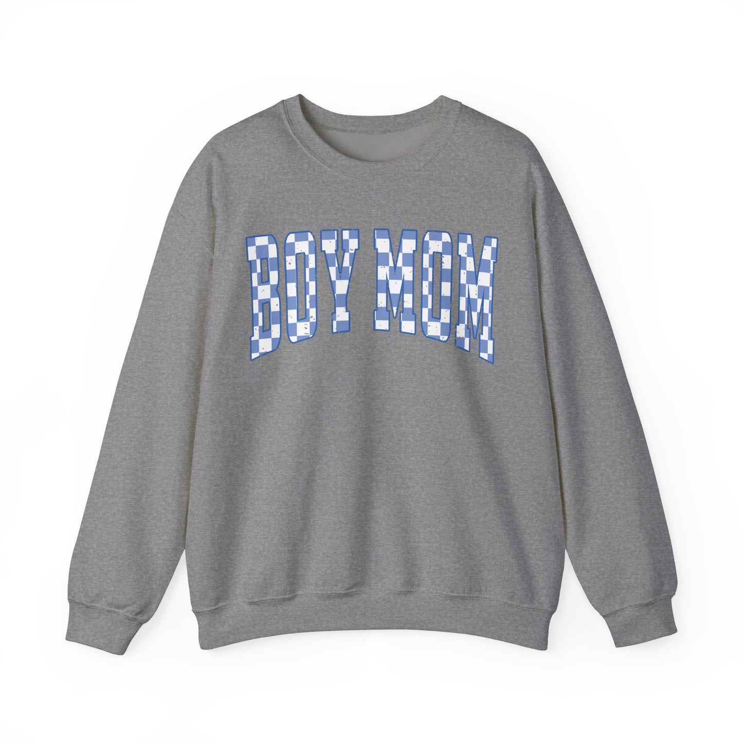 Checkered Boy Mom Sweatshirt