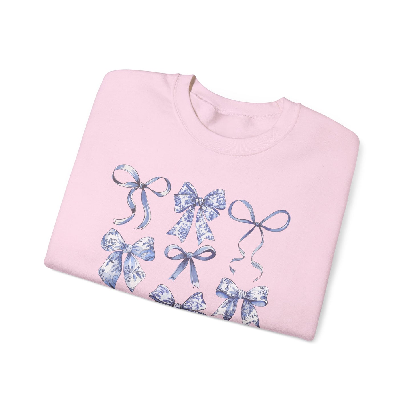 Blue Coquette Antique Pattern Print Crewneck