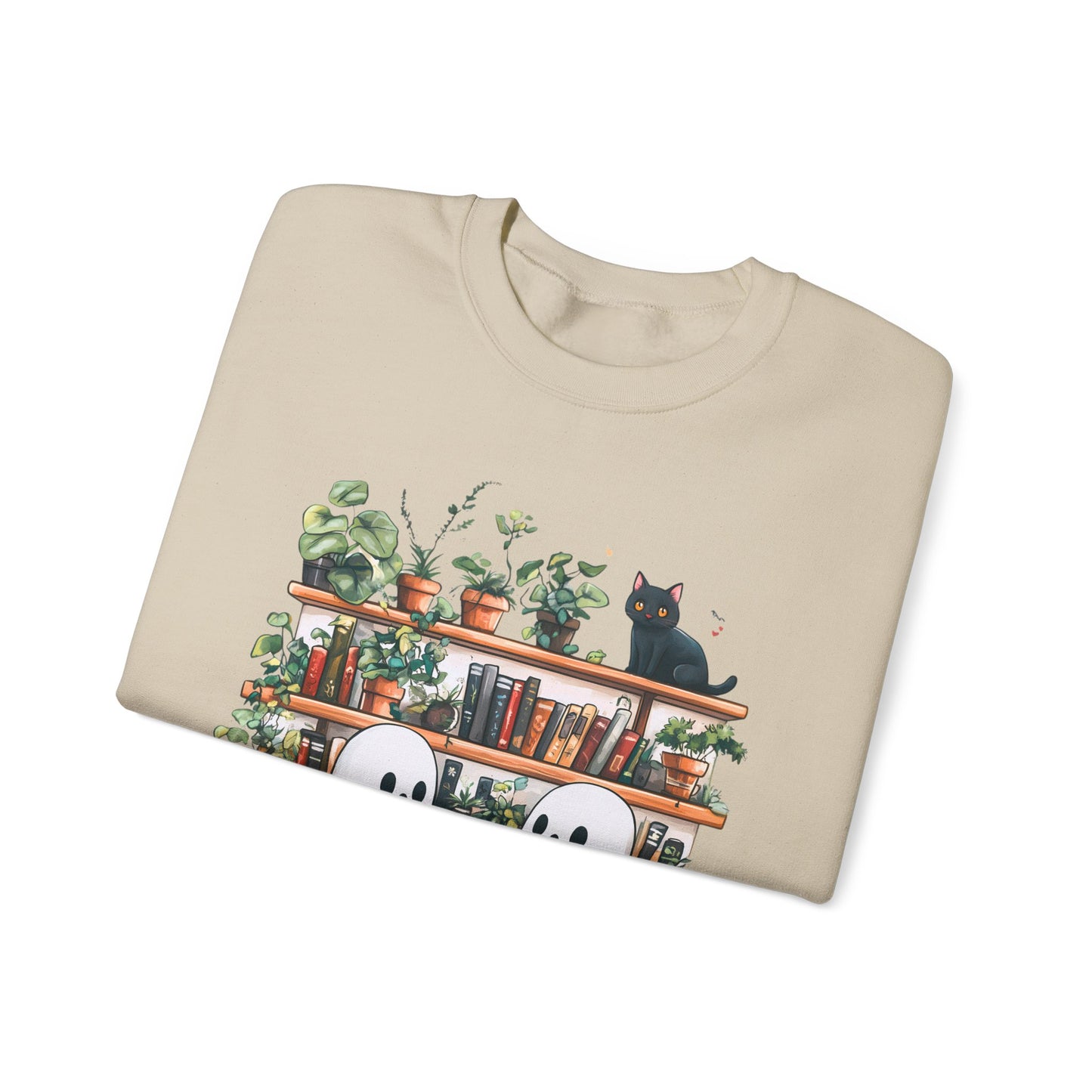 Bookish Ghosts and Black Cat Crewneck