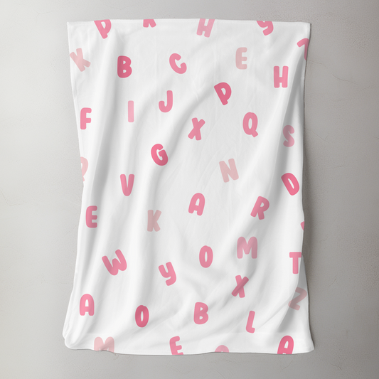Alphabet Blanket - Pink
