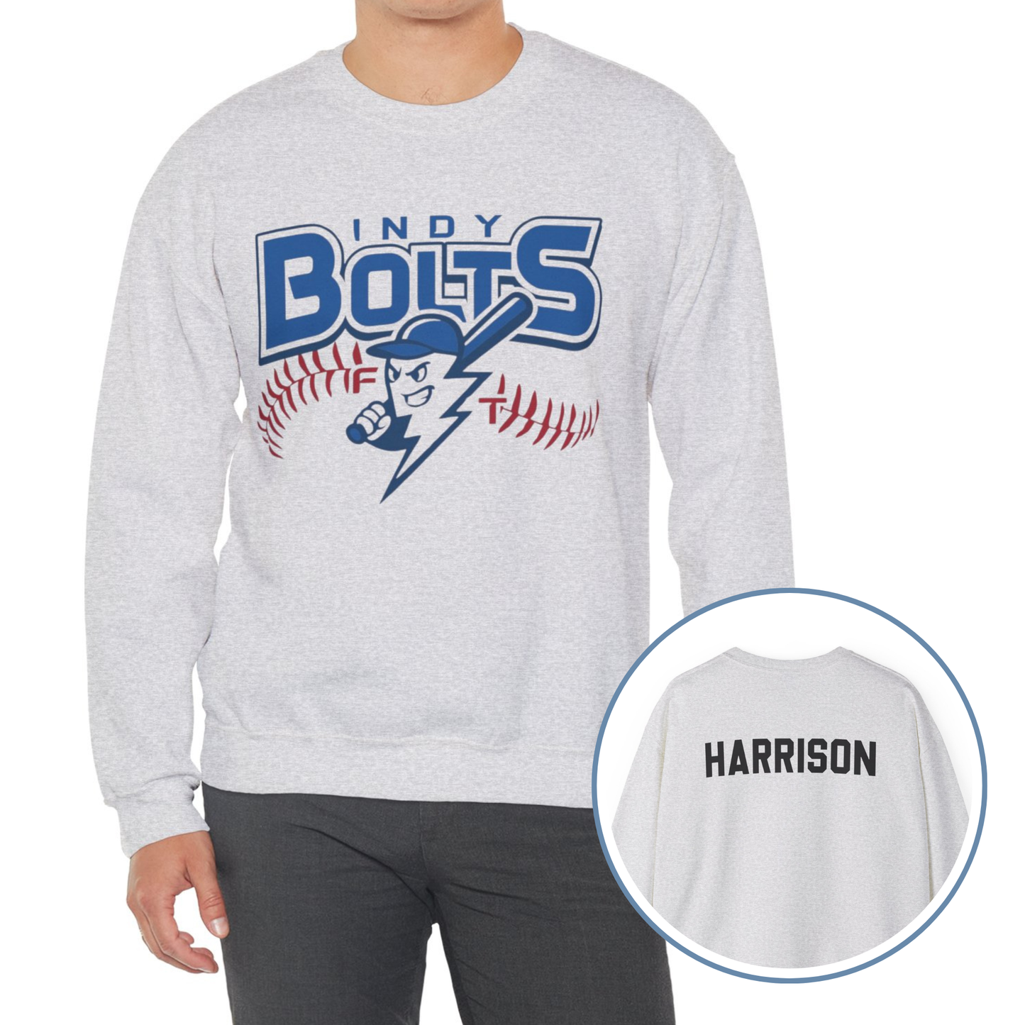 Custom Name - Indy Bolts Crewneck