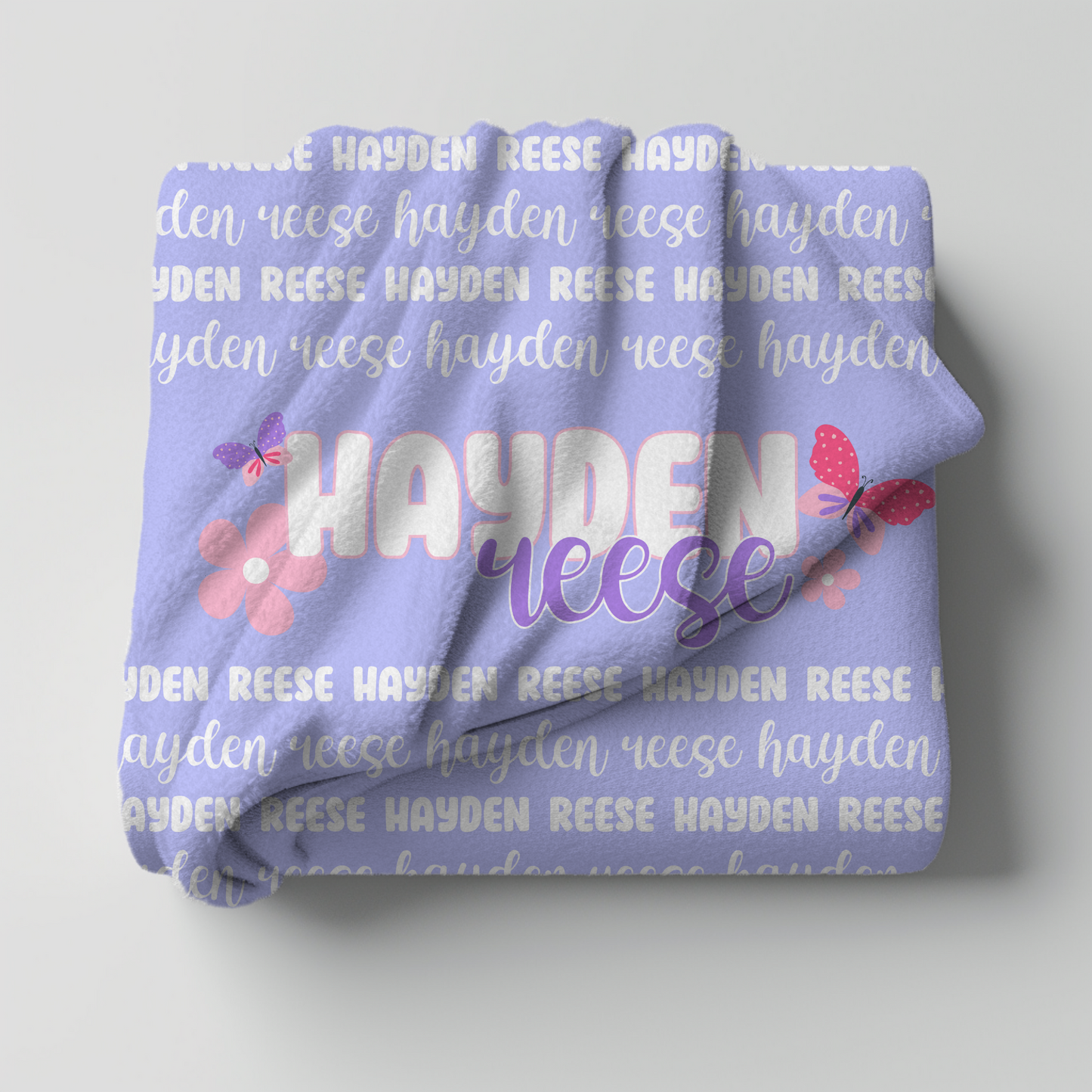 Custom Name Baby Blanket - Spring Butterfly