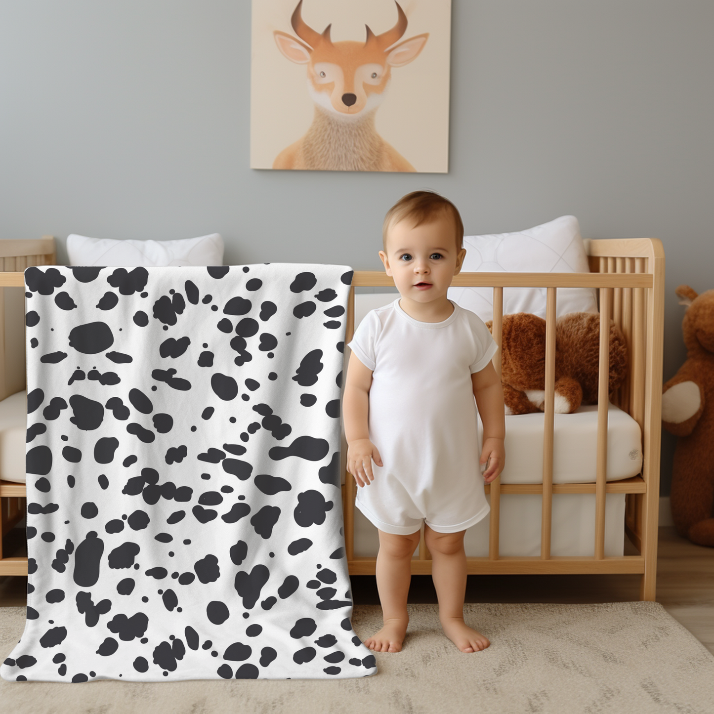 Dalmatian Print Plush Blanket