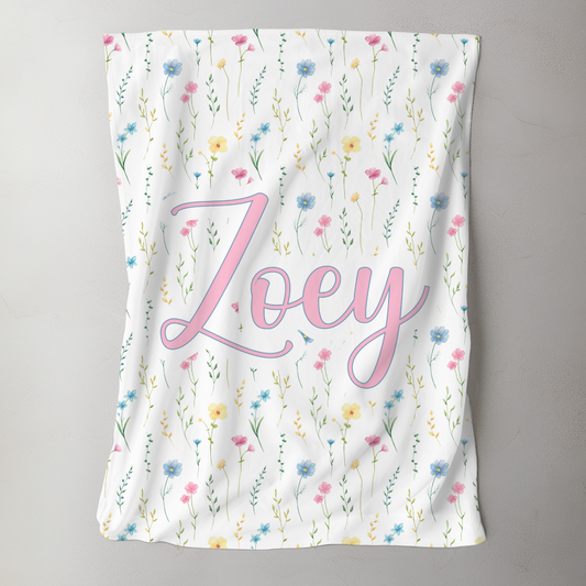 Custom Name Blanket - Summer Wild Flower