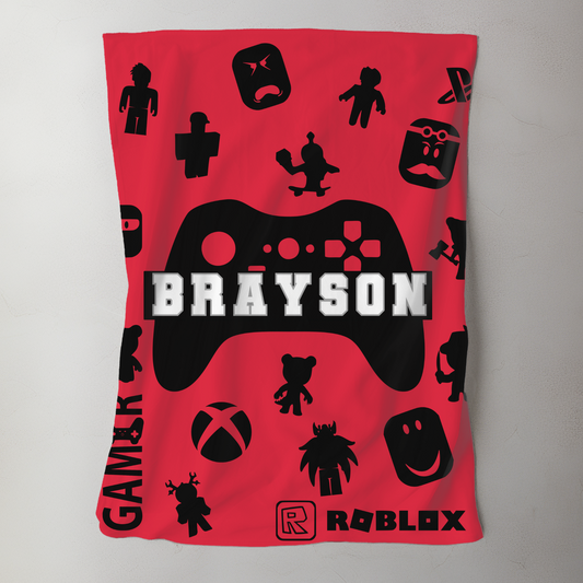Custom Name Baby Blanket - Gamer