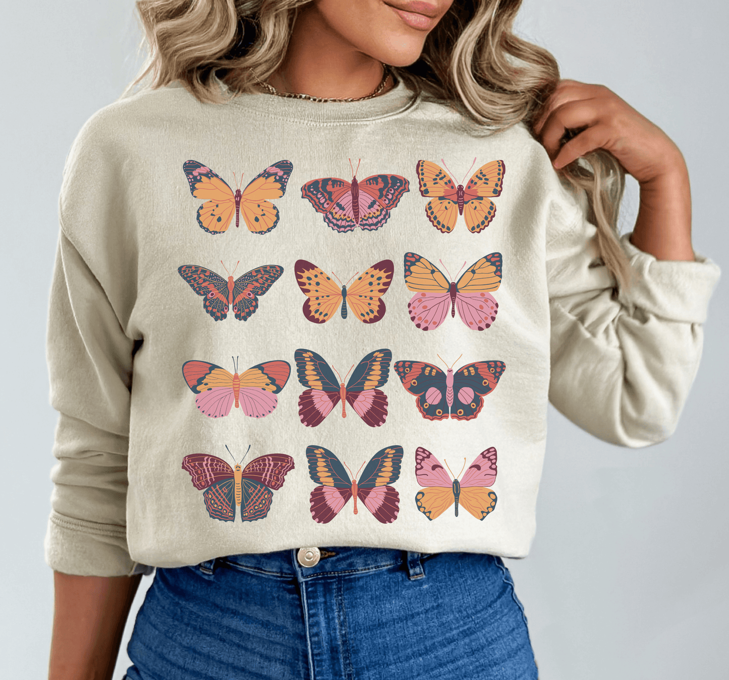 Boho Butterfly Cottage Core Sweatshirt - BentleyBlueCo