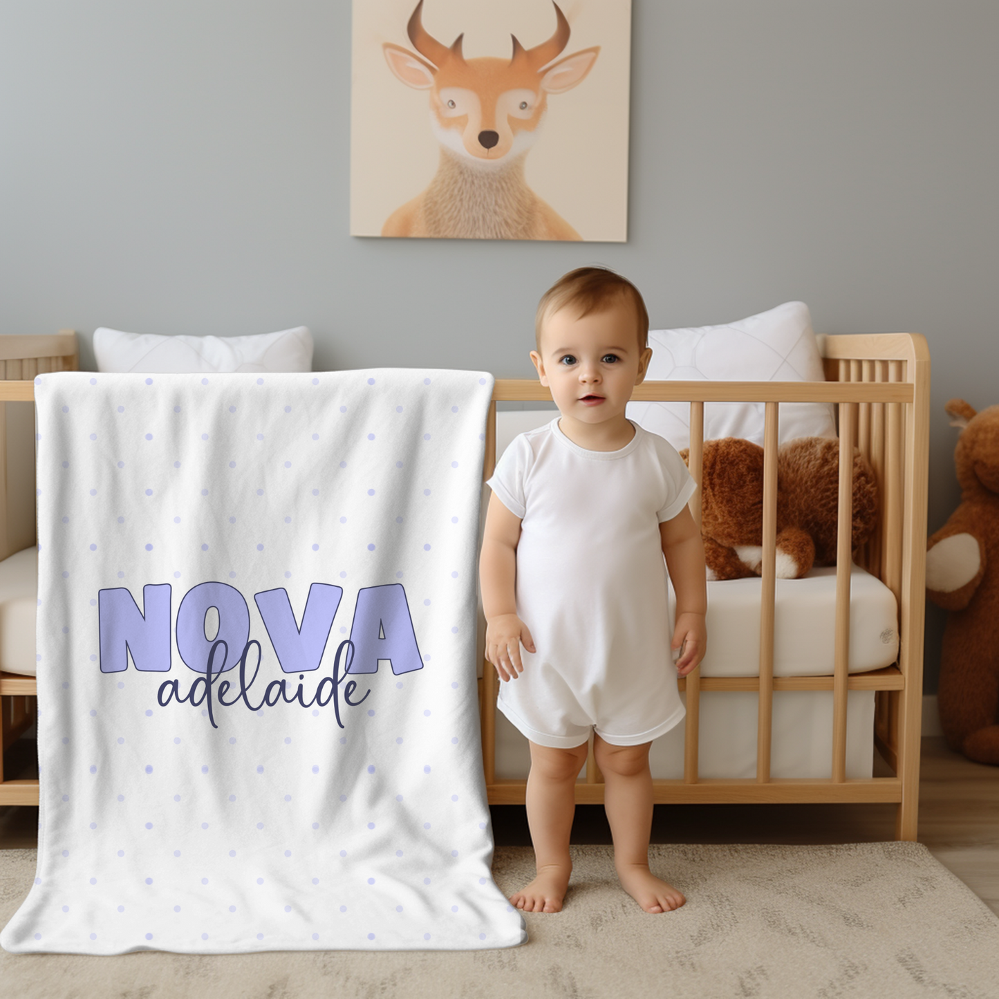 Custom Name Blanket - Polka Dot
